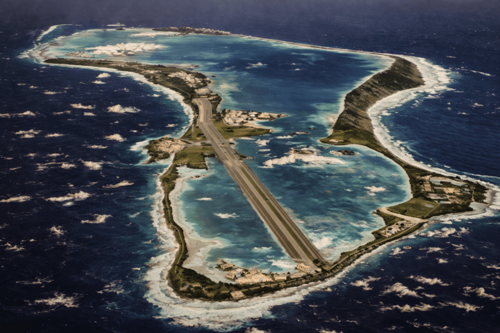 Wavethenews Diego Garcia US-UK military base in Indian Ocean aerial view