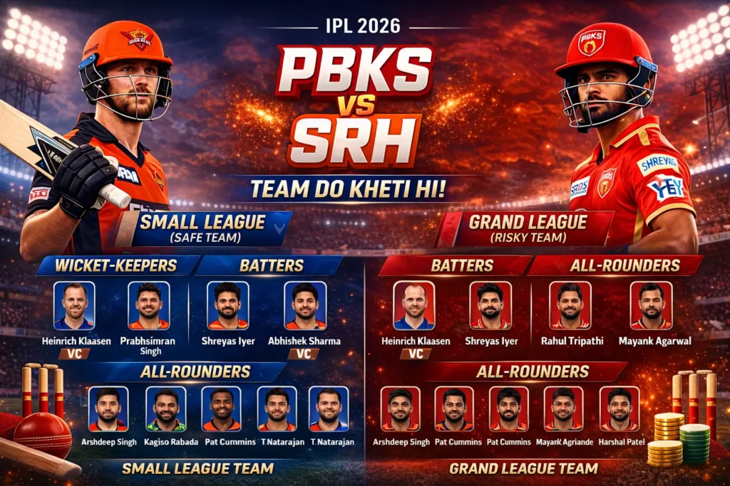 Wavethenews PBKS vs SRH Dream11 Prediction