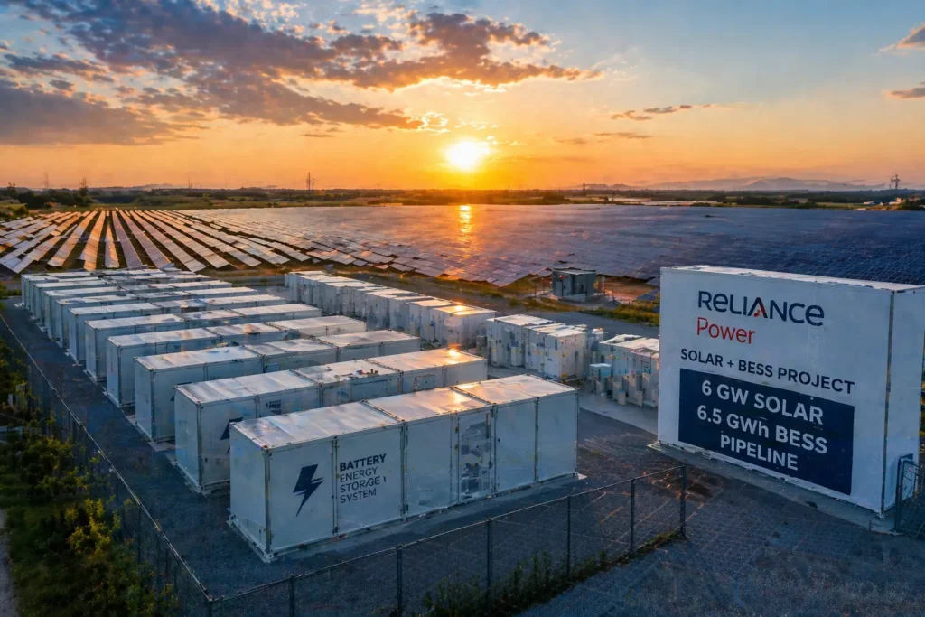Wavethenews "Reliance Power solar BESS battery energy storage project Asia largest 2025"
