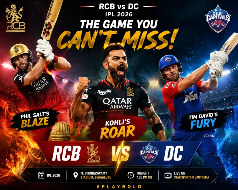 Wavethenews RCB vs DC is the IPL 2026