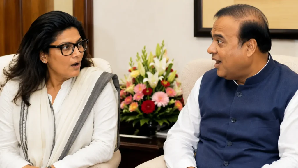 Wavethenews Sushmita Dev Meets Himanta Biswa Sarma